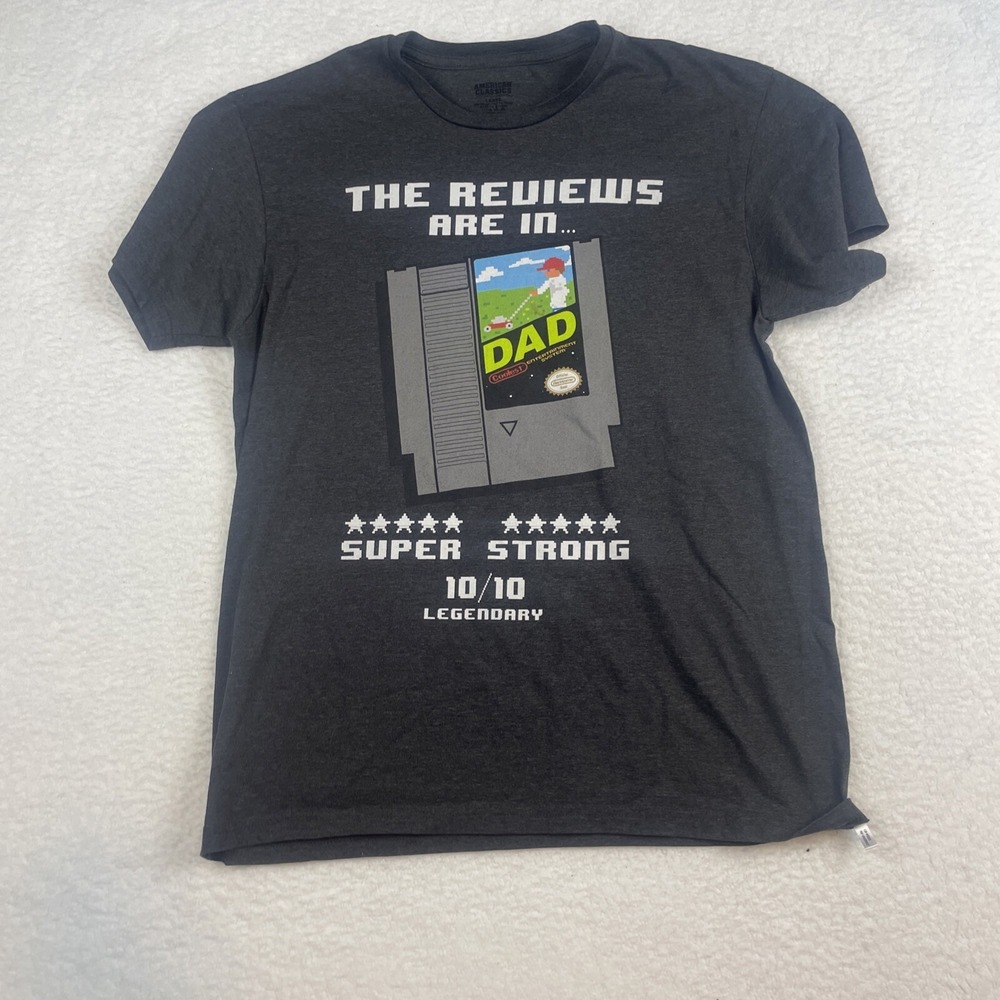 American Classic Men's Gray Large "The Reviews are in" Dad Shirt